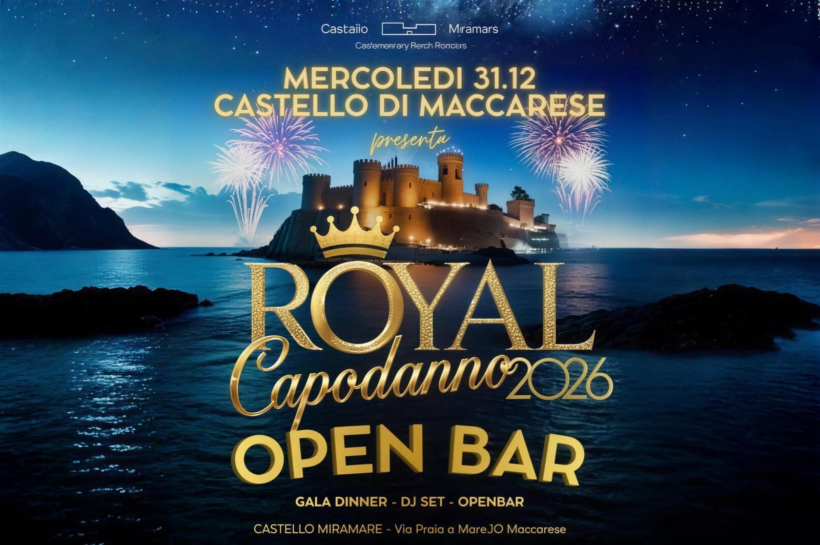 Castello Miramare Maccarese Capodanno 2027