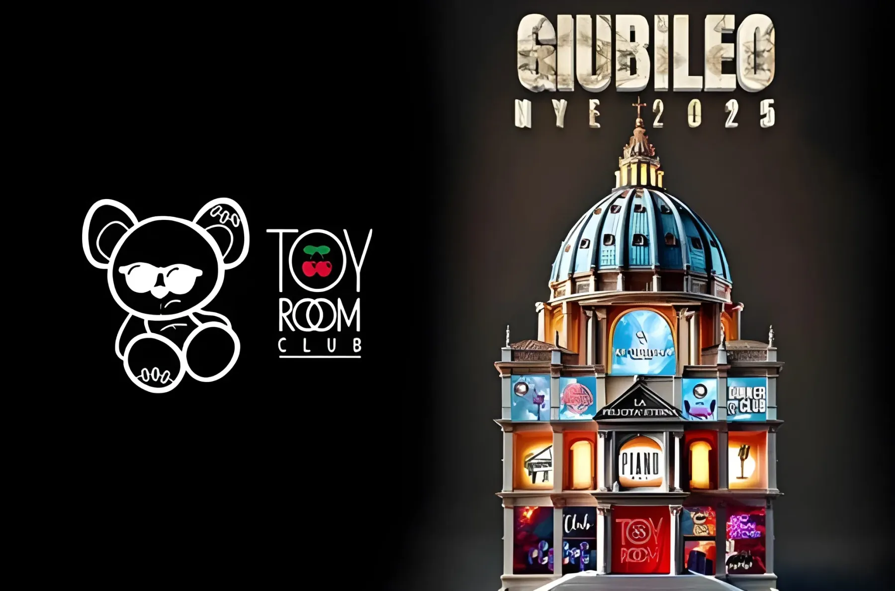 Locandina del Capodanno al Toy Room di Roma