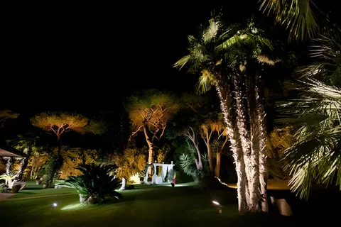 Parco di Villa dei Principi illuminato di notte